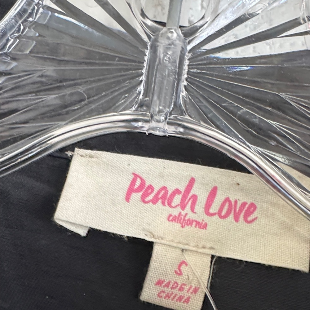 Peach Love California Black Football Print Mini Dress Small Sequins - Picture 4 of 6